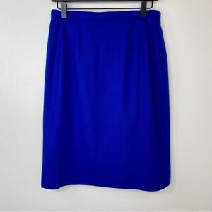 Pendleton Womens Blue Wool Midi Straight Pencil Back Zip Skirt Size 12 Petite